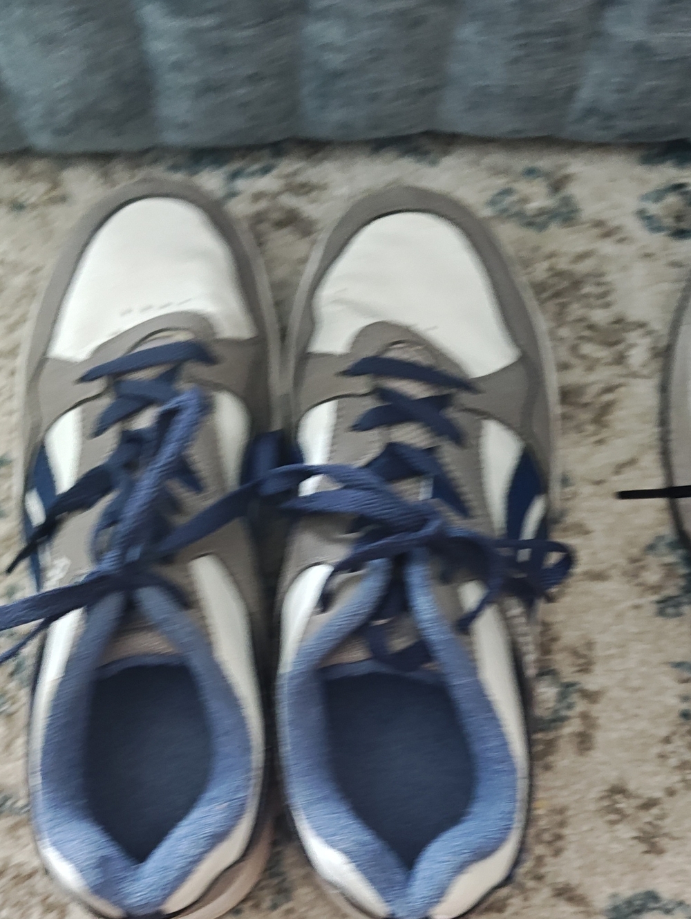 Reebok Kids White Gray and Blue Sneakers